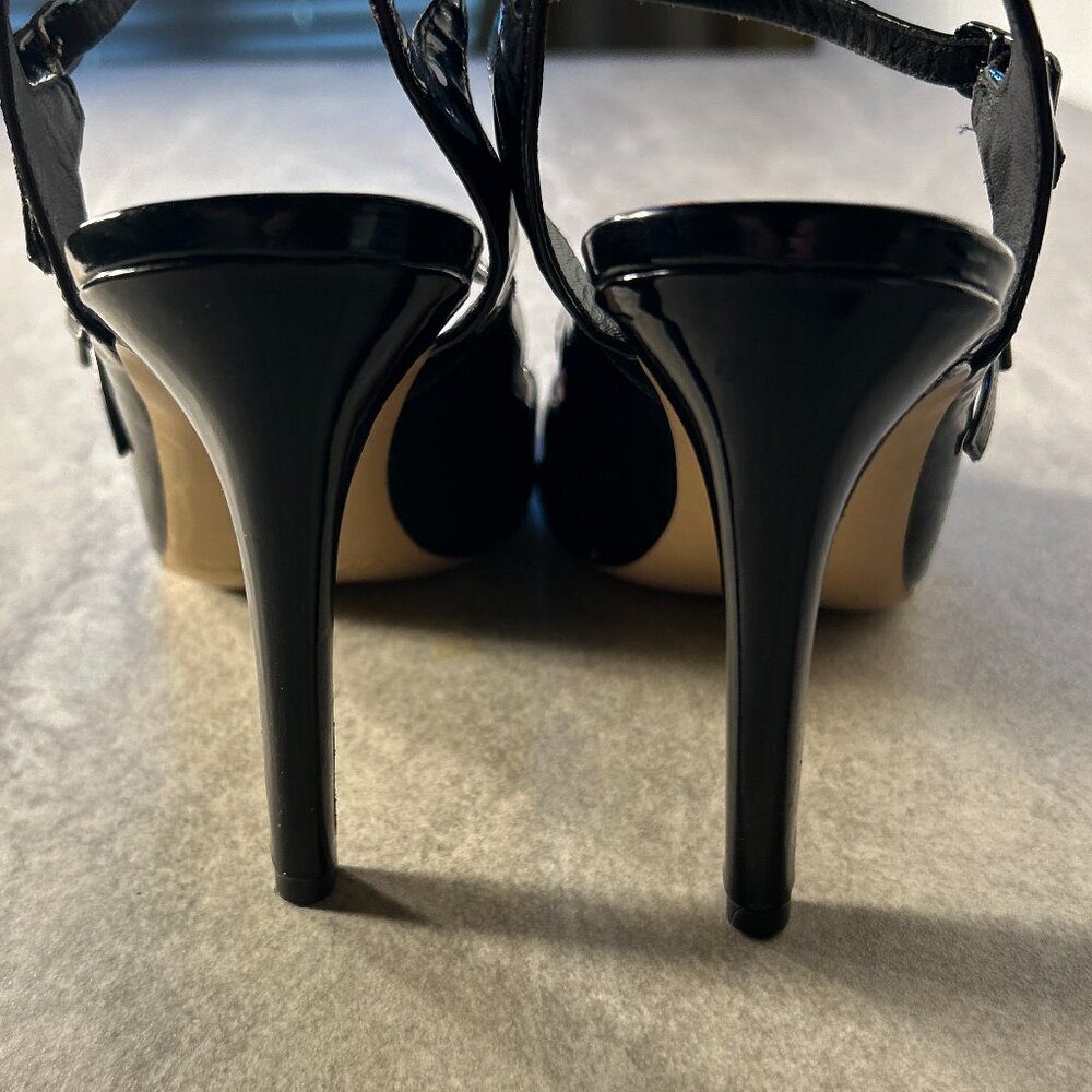 Via Spiga SZ8.5 Rosanne Black Patent Leather Mary Jane Heels Dressy Office Old $ - Picture 9 of 11